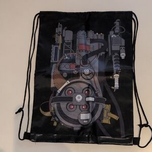 3/$30 New Ghostbusters Proton Pack Black Drawstring Backpack with Graphic Design